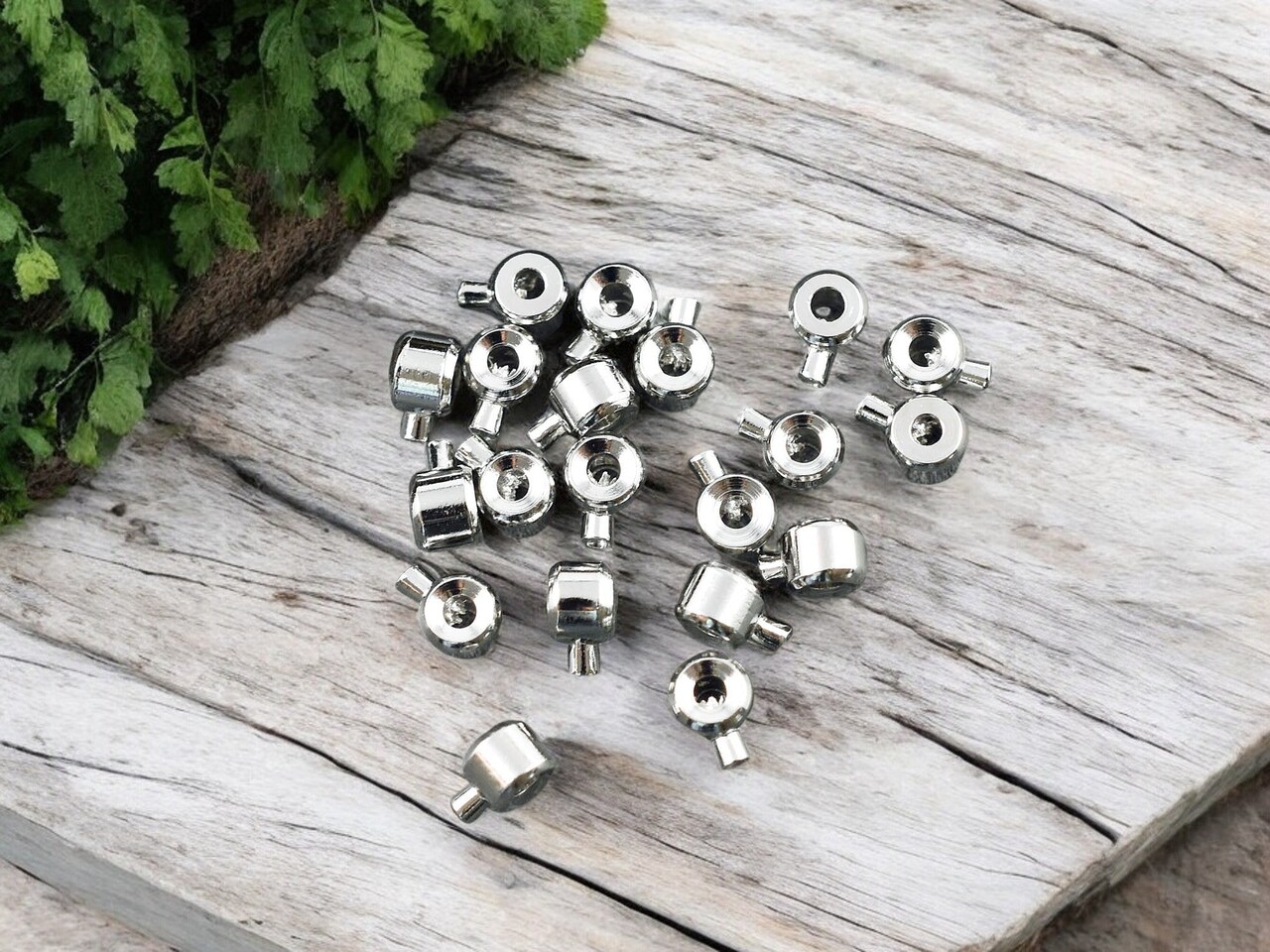 *50* Long Lasting Platinum Plated Brass One Touch Crimp Stopper Beads